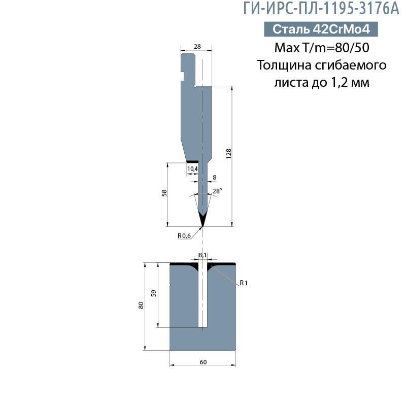 Комплект для плющения Promecam/Amada  до 1,2