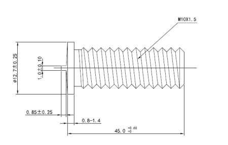 Резьбовая приварная шпилька стальная Омедненная M10x45 Арт. 11-10-045