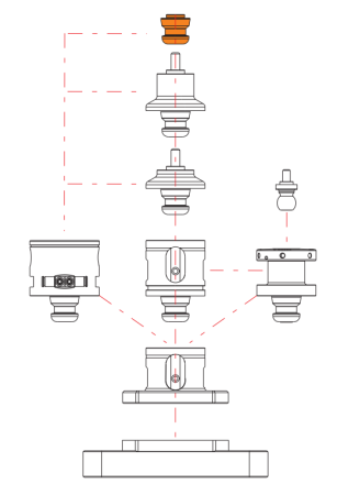 M-2660-4020 Палец установочный со сквозным отверстием, 40 мм