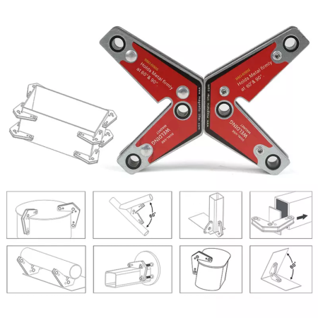 MPH-6090S Двухсторонний магнитный фиксатор для сварочных работ, усилие 17 кг