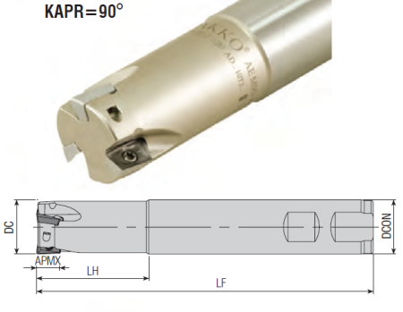 AEM90-AD1204-D26-W25-L180-Z03 S-тип концевая фреза