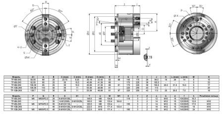 TF-10B-2K8 Гидравлический двухкулачковый токарный патрон большого диаметра