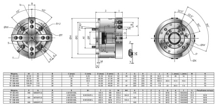 TF-8B-4K5 Гидравлический четырехкулачковый токарный патрон большого диаметра