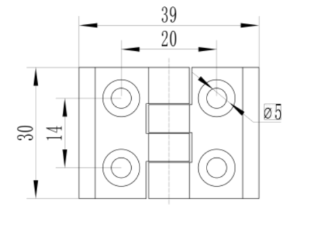 Петля алюминиевая М4 для алюминиевых профилей, серия 2020, ALF-LC2020-A