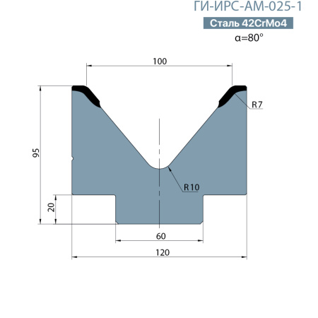 Одноручьевая матрица-вставка Promecam/Amada  ГИ-ИРС-АМ-025-1