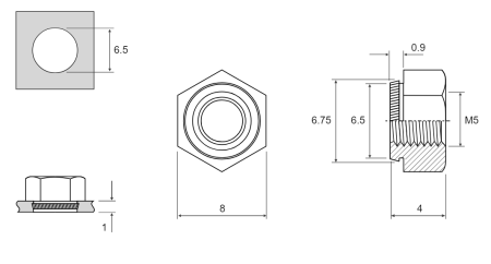 K-NUT M5 для 1,0 мм