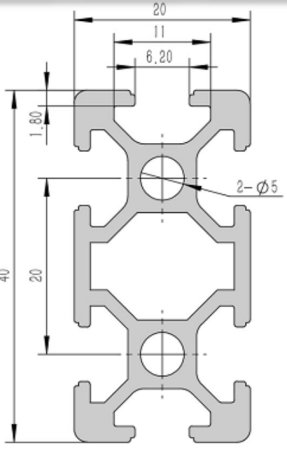 2040-6B Алюминиевый конструкционный профиль анодированный
