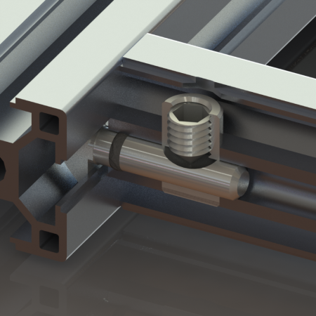 Быстрый соединитель встроенного типа для алюминиевых профилей М8, паз 10, угол 0 градусов, ALF-FCM8-10/0