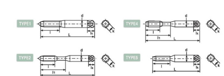 Метчик с прямой канавкой с левой резьбой DLLH-HT353
