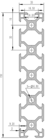 30150-8B Алюминиевый конструкционный профиль анодированный