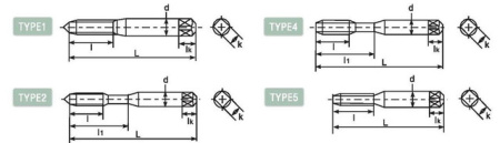 Метчик со спиральными канавками DLSFT402