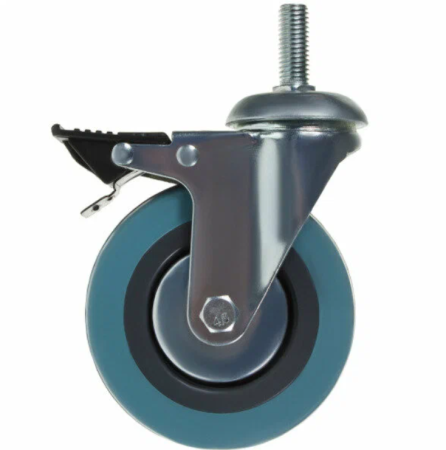 Колесо поворотное D100 мм, болт M12x30, с тормозом, ALF-WB-D100T