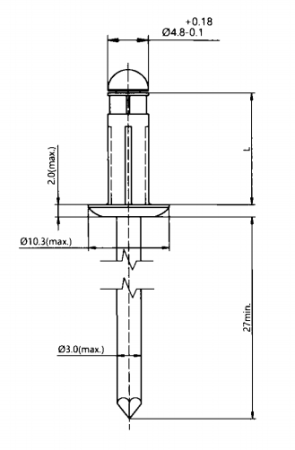 Лепестковая заклепка 4,8 чертеж