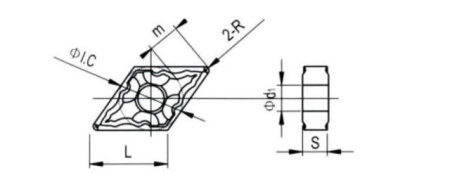 Твердосплавная токарная пластина DNMG-150604-LH