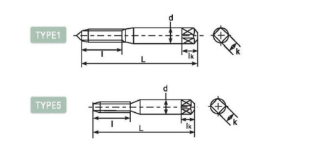 Метчик со спиральными канавками и длинным хвостовиком DLLS-SFT1203
