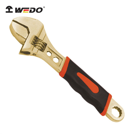 Ключ разводной с прорезиненной рукояткой искробезопасный AL125D-1008