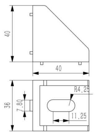 Прямоугольный соединитель усиленный 40х40 для алюминиевых профилей, ALF-RC4040B