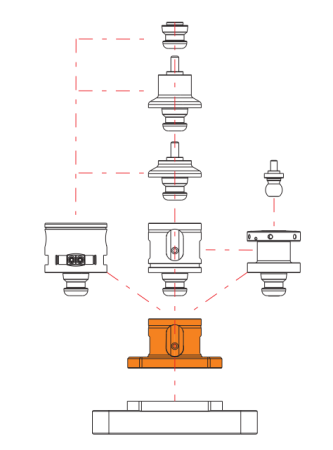 M-2610-80150 Модуль зажимной для 5 осевой обработки с ориентирующим пазом, 80 мм