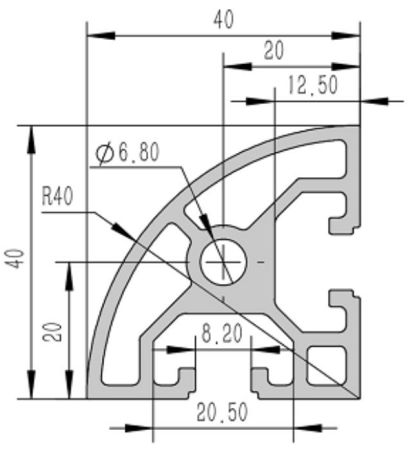 4040-8RC Алюминиевый конструкционный профиль анодированный