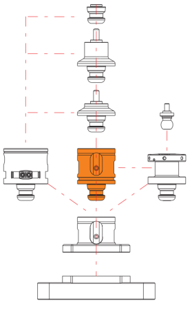 M-2630-80100 Модуль удлинительный для 5 осевой обработки, 80 мм