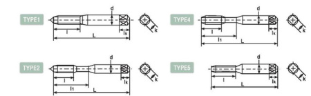 Метчик твердосплавный со спиральными канавками DLOT-POT1204