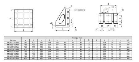 M-1600-300T18 Стойка угловая с Т-пазами
