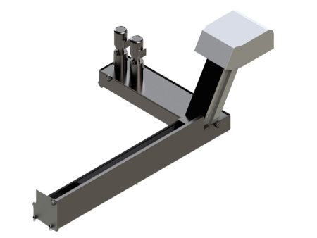 Стальной гусеничный конвейер для транспортировки стружки с резервуаром для воды. Серия IVT-A-B002