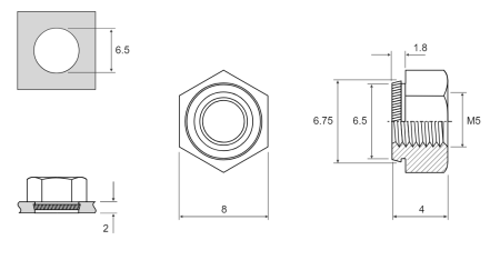 K-NUT M5 для 2,0 мм