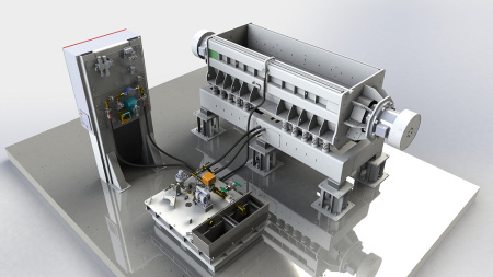 IRS-TB770 Лотковая вибрационная машина со стендом управления