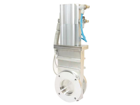 Шиберный затвор высоковакуумный. Пневматический Фланец ISO-F63 нержавеющая сталь.