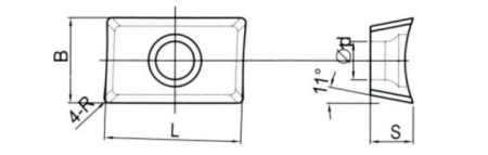 Твердосплавная фрезерная пластина APHX-100304FR-LH