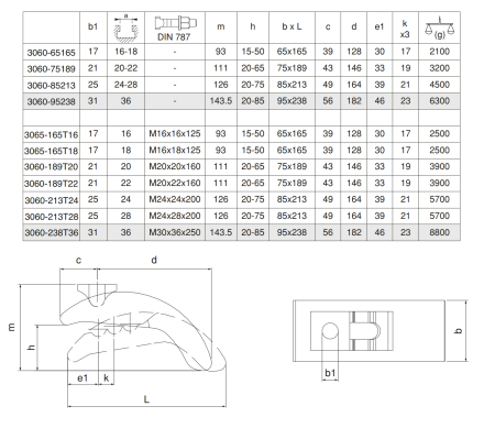 M-3060-85213 Прихват изогнутый регулируемый