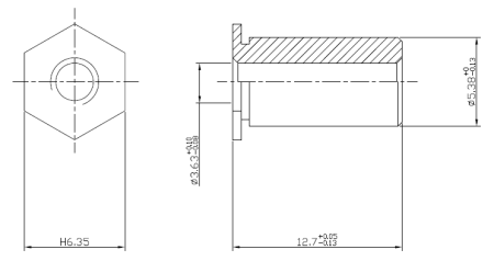 Втулка запрессовочная SO4 полно проходная не разьбовая Сталь нержавеющая 416 SO4-6143-16