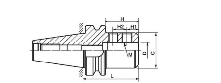 Держатель концевой фрезы с боковым замком BT30-SLA32-105
