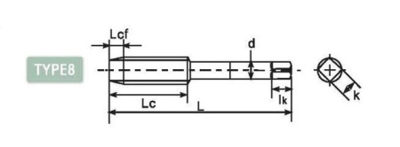 Метчик твердосплавный со спиральными канавками, трубная резьба DLOT-SPT341