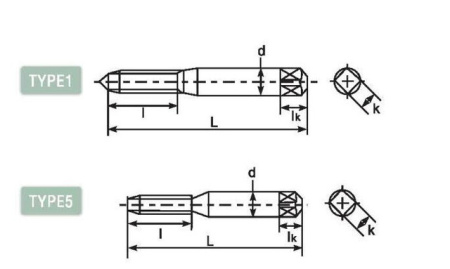 Метчик со спиральными канавками и длинным хвостовиком DLLS-SFT1207