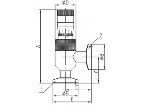Вакуумный натекатель игольчатый ручной.GW-J4(1,2) Фланцы KF16/T Артикул IRV-Р004-010
