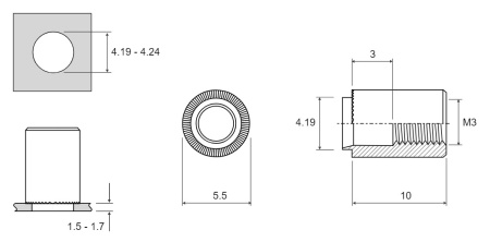 M3-MINI-STANDOFF-SERT-10-16 SWG