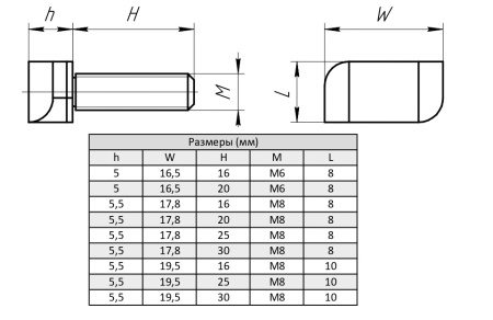 Т-Болт М8x30, паз 8, TB8М8-30
