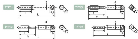 Метчик твердосплавный с прямой канавкой и длинным хвостовиком DLLS-OTT1004