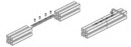 Линейный внутренний соединитель М6 для алюминиевых профилей, серия 40, ALF-LC40