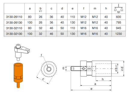 M-3130-32130 Удлинитель для опорных элементов