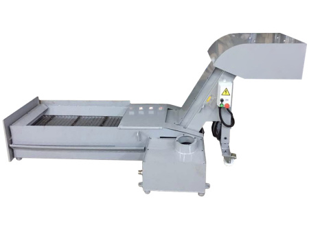 Стальной гусеничный конвейер для транспортировки стружки с резервуаром для воды. Серия IVT-A-B002