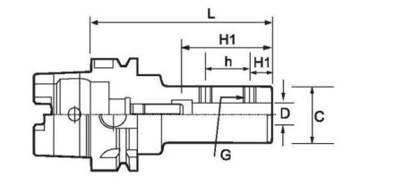 Держатель торцевой фрезы с боковым замком HSK 63A-SLA8-80
