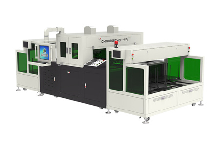 500 х 500  СО2 лазерный станок с двумя зонами обработки, предназначенный для раскроя текстиля CMA0505C-DH-FA