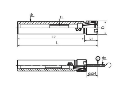 Фрезерный патрон с цилиндрическим хвостовиком C20-ER20-200M