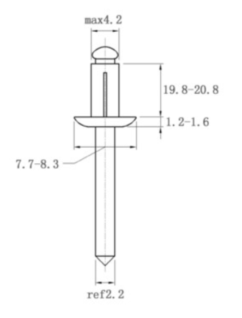 Заклёпка вытяжная 4,0 х 20 Алюминий / Алюминий