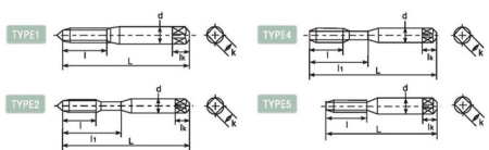 Метчик заостренный со спиральными канавками DLPOT231