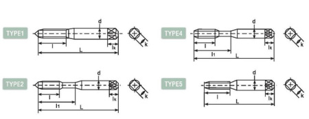 Метчик с прямой канавкой DLHTU406