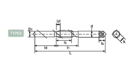 Метчик со спиральными канавками и сверлом DLDR-SFT221